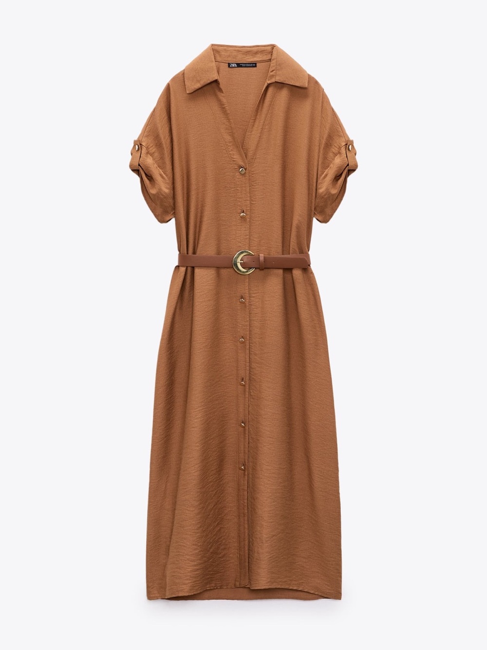 Zara Textured Shirt Midi Dress (belt not included)